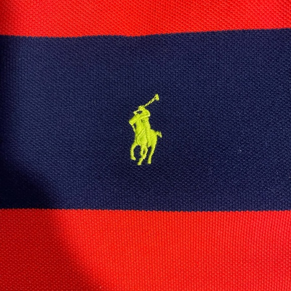 Polo by Ralph Lauren  Men's Striped Navy and Red Shirt - Picture 2 of 4